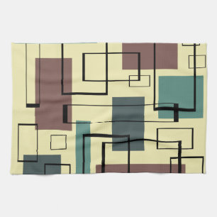 Linge De Cuisine Rectangles modernes du milieu du siècle