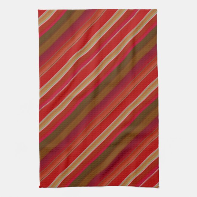 Linge De Cuisine Red and Gold Stripes (Vertical)