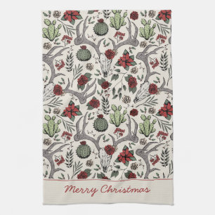 Linge De Cuisine Red and Green Joyeux Noël Country Cowgirl