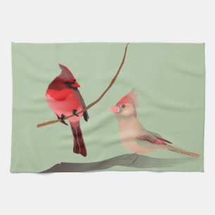 Linge De Cuisine Red Cardinal Winter Bird