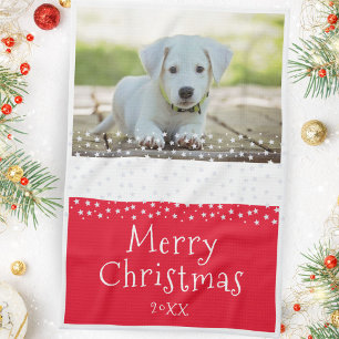 Linge De Cuisine Red Dog Animaux de compagnie Photo Stars Joyeux No