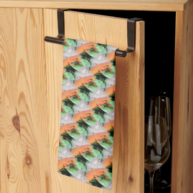 Linge De Cuisine Red Eft Orange Salamander Motif animal (Pliage en tiers)