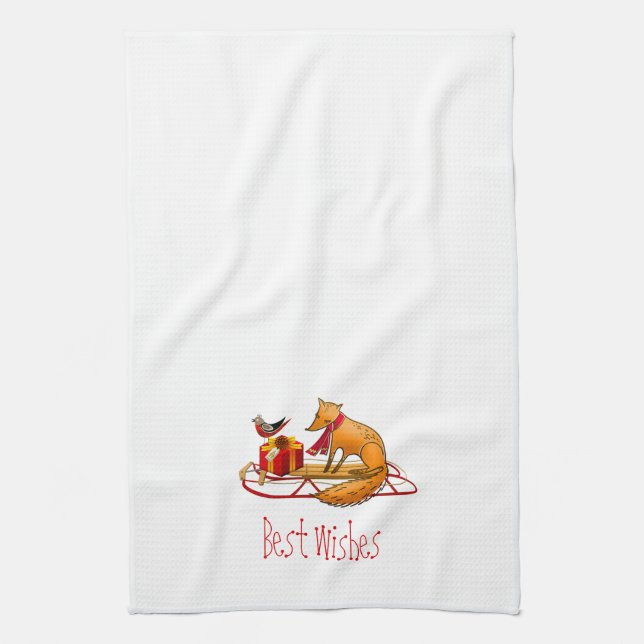 Linge De Cuisine Red Fox et Red Robin Meilleurs voeux (Vertical)