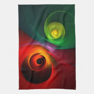 Linge De Cuisine Red Green Yin Yang Moderne Motif d'art Abstrait #2