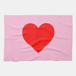 Linge De Cuisine Red Heart Beat Pastel Rose
