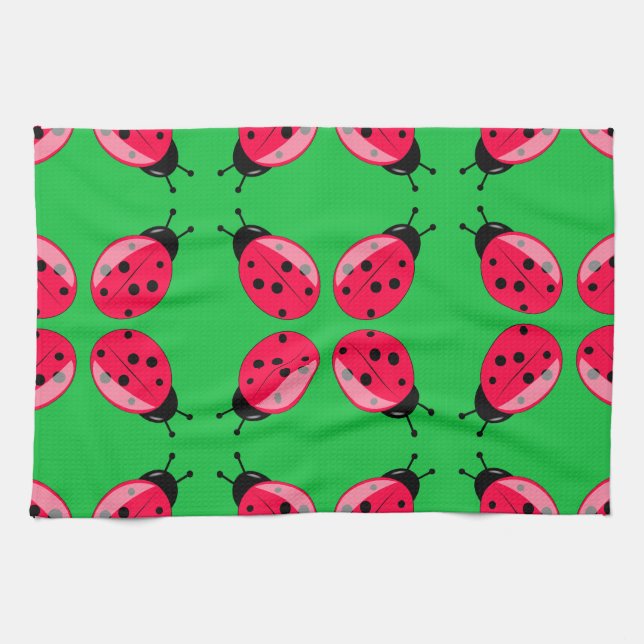 Linge De Cuisine Red Ladybugs (Horizontal)