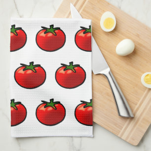 Linge De Cuisine Red Tomato Whimsical Custom Art