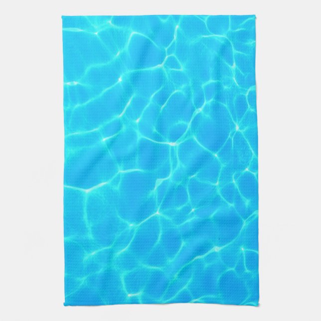Linge De Cuisine Réflexions sur l'eau de la piscine bleu chatoyante (Vertical)