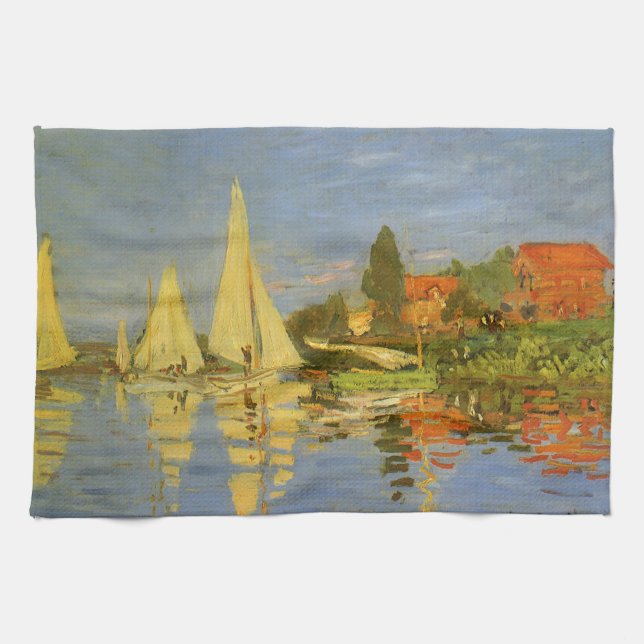 Linge De Cuisine Regatta à Argenteuil par Claude Monet (Horizontal)