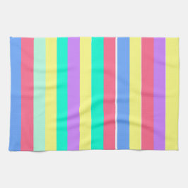 Linge De Cuisine Réglage des rayures pastel de printemps