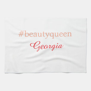 Linge De Cuisine Reine de beautéhashtag rouge clair ajouter nom fil