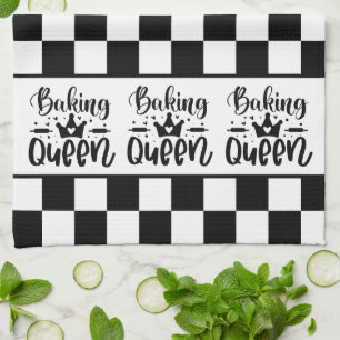 Linge De Cuisine Reine de cuisson À damiers noire et blanche