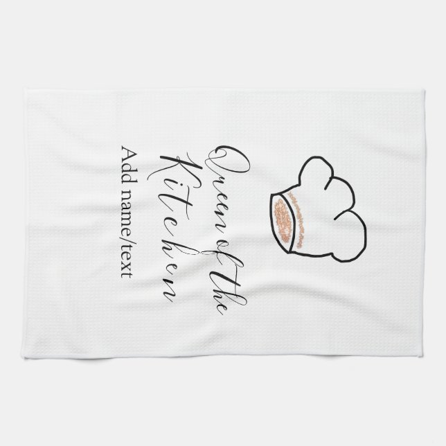 Linge De Cuisine Reine de la cuisine chef cuisinier ajouter nom cou (Horizontal)
