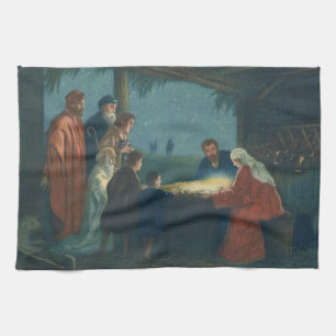 Linge De Cuisine Religion vintage, Adoration des bergers