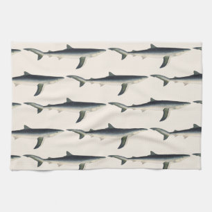 Linge De Cuisine Requin Bleu, Vie Maritime Aquatique Océanique Vint