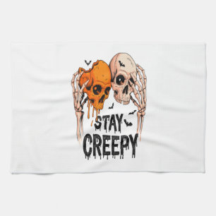 Linge De Cuisine Restez Créepy PNG, Crâne Rétro Halloween