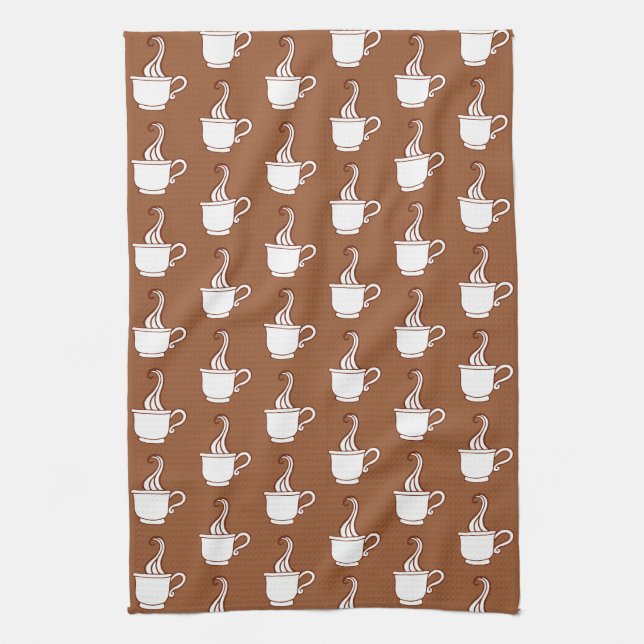 Linge De Cuisine Retro Coffee Cups Kitchen Towel (Vertical)