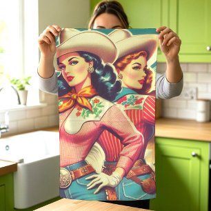 Linge De Cuisine Retro Cowgirls Pin-ups
