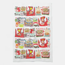 Retro Cuisine Cuisinière Livre Illustration Rouge
