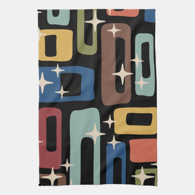 Linge De Cuisine Retro Mid-Century Moderne Abstrait (Vertical)