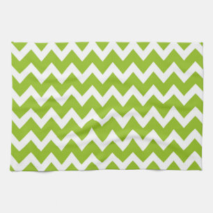 Linge De Cuisine Rétro motif de zigzag VERT