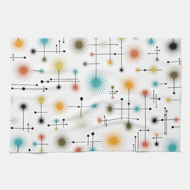 Linge De Cuisine Retro Starbursts A Go-Go ! (Horizontal)