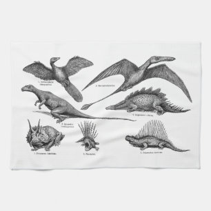 Linge De Cuisine Rétros dinosaures d'illustration vintage de