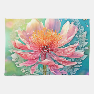 Linge De Cuisine Rêve papillon rose en fleur