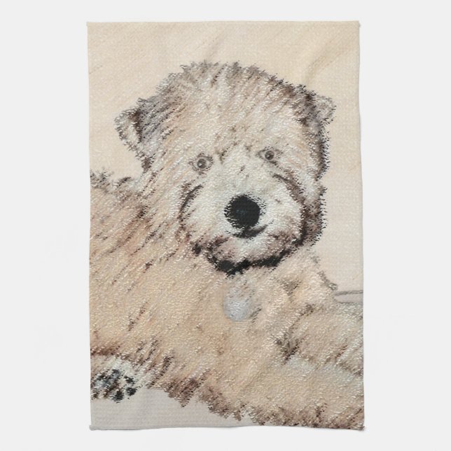 Linge De Cuisine Revêtu doux Roue Peinture Terrier Art original (Vertical)