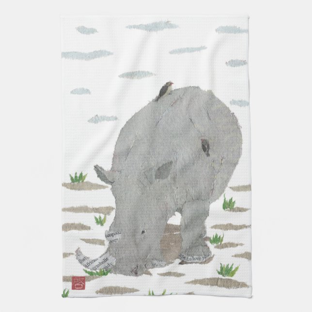 Linge De Cuisine Rhino, Rhinoceros, Afrique, Animaux, Faune (Vertical)