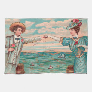 Linge De Cuisine Robe de mariage océanique victorien pour couple am