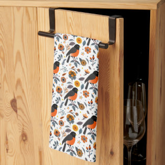 Linge De Cuisine Robins Et Fleurs