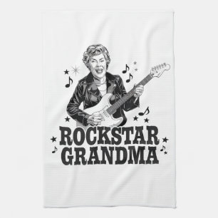 Linge De Cuisine Rockstar Grandma - Design musical amusant et rétro