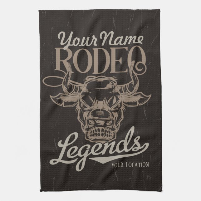 Linge De Cuisine Rodéo personnalisé Old West Steer Roping Légendes (Vertical)