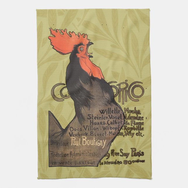 Linge De Cuisine Rooster Steinlen Cocorico (Vertical)