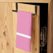 Linge De Cuisine Rose Avec Bande Blanche