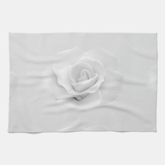 Linge De Cuisine Rose blanche (Horizontal)