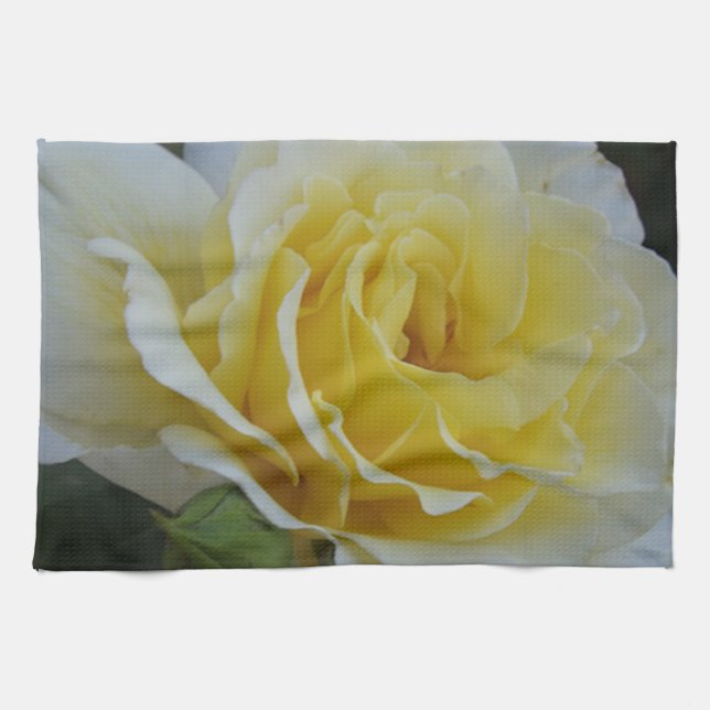 Linge De Cuisine Rose blanche et jaune (Horizontal)