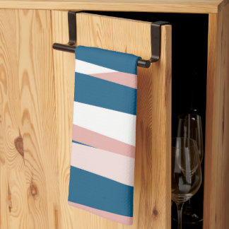 Linge De Cuisine Rose Bleu et Blanc Abstrait