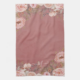 Linge De Cuisine Rose d'aquarelle rose pâle d'aquarelle florale