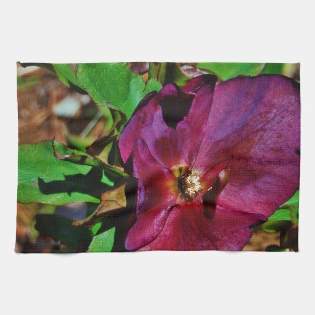 Linge De Cuisine Rose de carême rose Bourgogne (Horizontal)