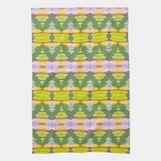 Linge De Cuisine Rose Et Vert (Vertical)