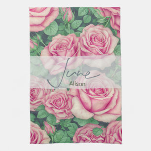 Linge De Cuisine Rose Fleur de naissance juin