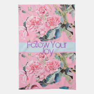 Linge De Cuisine Rose Flral Motif aquarelle Suivez votre joie