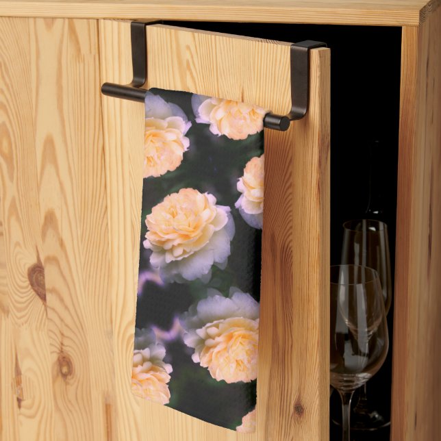 Linge De Cuisine Rose jaune pâle dans Motif en fleurs (Pliage en tiers)