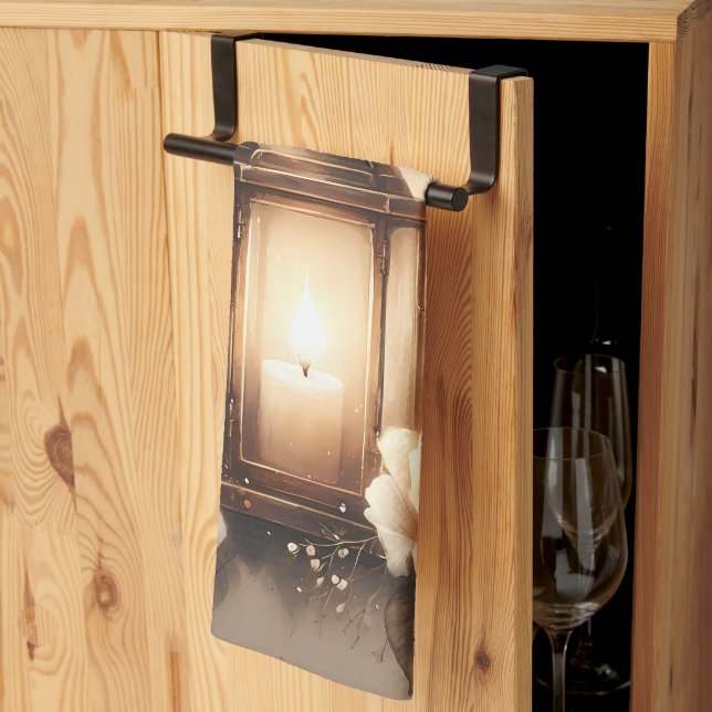 Linge De Cuisine Rose Lantern Glow Bouquet (Pliage en tiers)