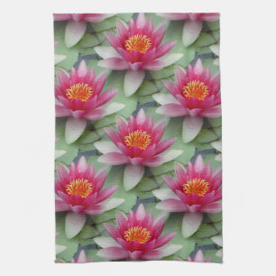 Linge De Cuisine Rose Lotus Water Lily