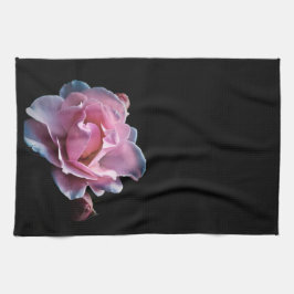 Linge De Cuisine Rose magnifique de rose sur le noir