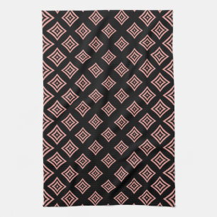 Linge De Cuisine Rose moderne Parties scintillant or Motif Rhomboi