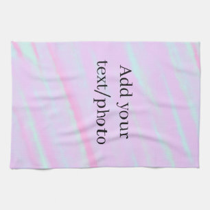 Linge De Cuisine Rose pastel vert ajouter photo texte aquarelle rét